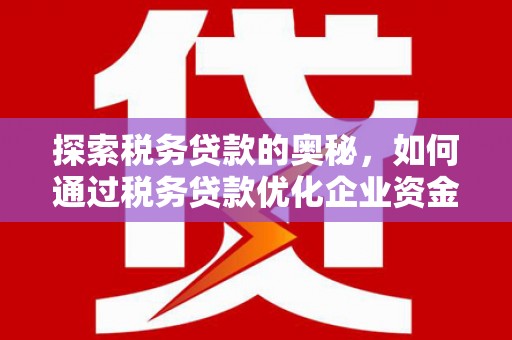 镇坪探索税务贷款的奥秘，如何通过税务贷款优化企业资金流
